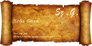 Száz Géza névjegykártya