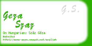 geza szaz business card
