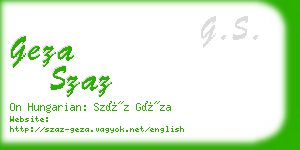 geza szaz business card
